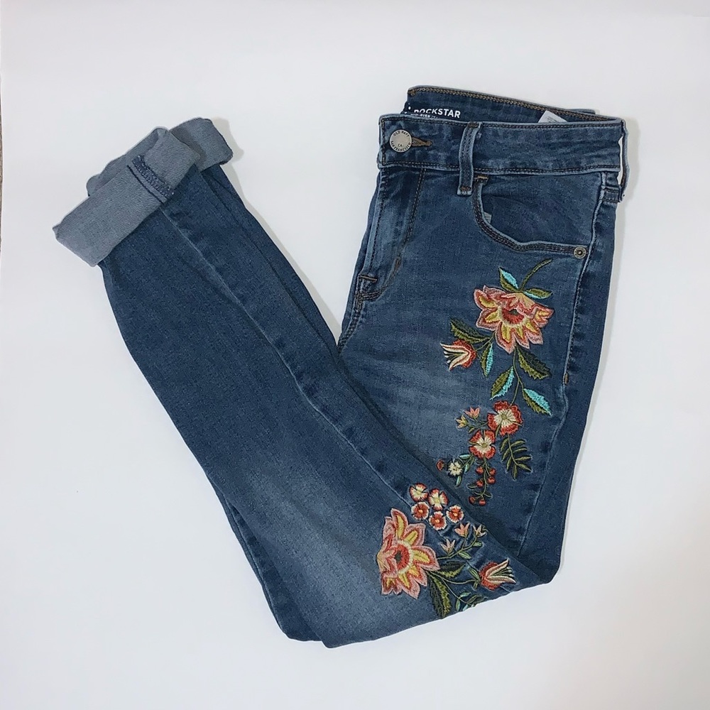 Old Navy Embroidered Rockstar Jeans